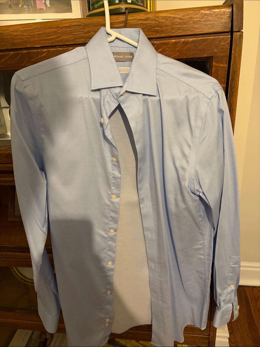 Michael Kors Men's Pale Blue Dress Shirt - Spread Collar